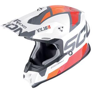 Casque de motocross Scorpion VX-16 EVO AIR ANALOG blanc-orange