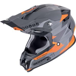 Casque motocross Scorpion VX-16 EVO AIR ROD gris-orange