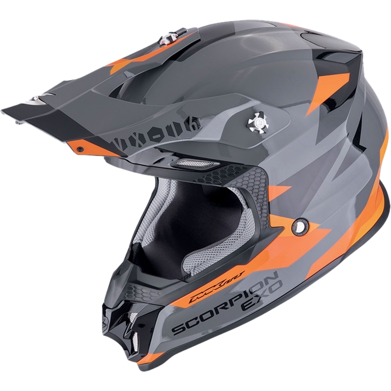 Casque motocross Scorpion VX-16 EVO AIR ROD gris-orange