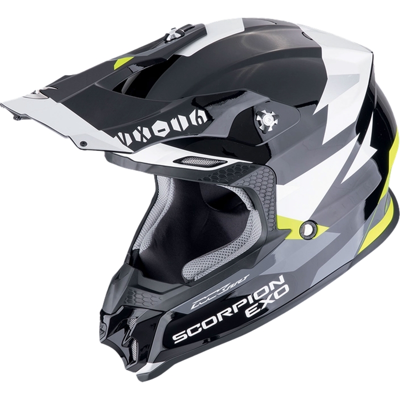 Casque motocross Scorpion VX-16 EVO AIR ROD noir-jaune fluo