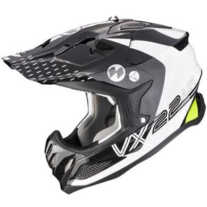 Casque de motocross Scorpion VX-22 Air Ares noir-blanc-jaune fluo