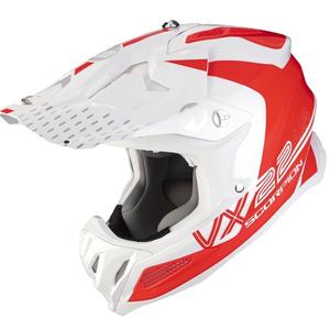 Casque de motocross Scorpion VX-22 Air Ares blanc-rouge