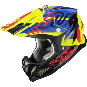 Casque de motocross Scorpion VX-22 Air Neox noir-rouge-bleu-jaune fluo
