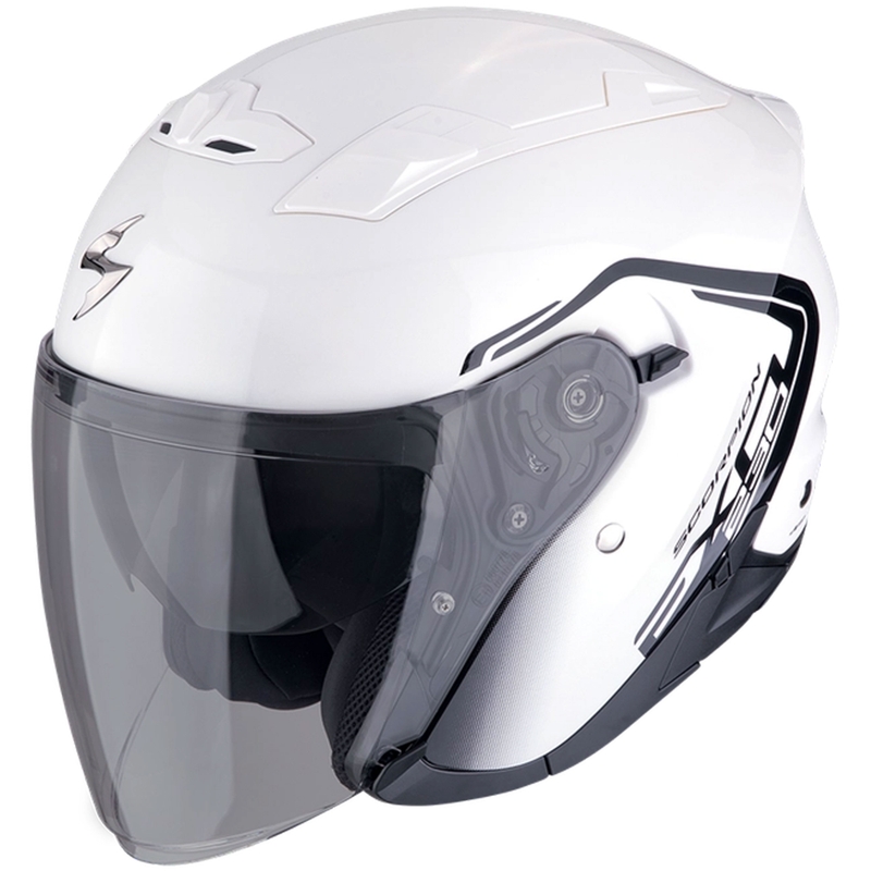 Casque moto ouvert SCORPION EXO-230 CIT-E blanc-noir