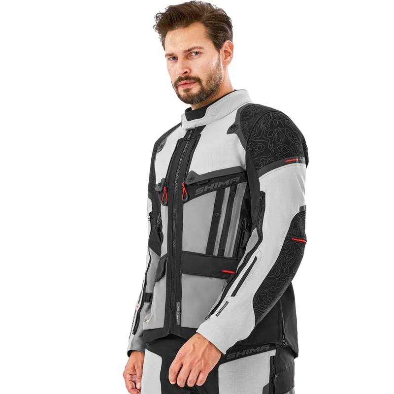 Veste moto Shima Tracker gris clair