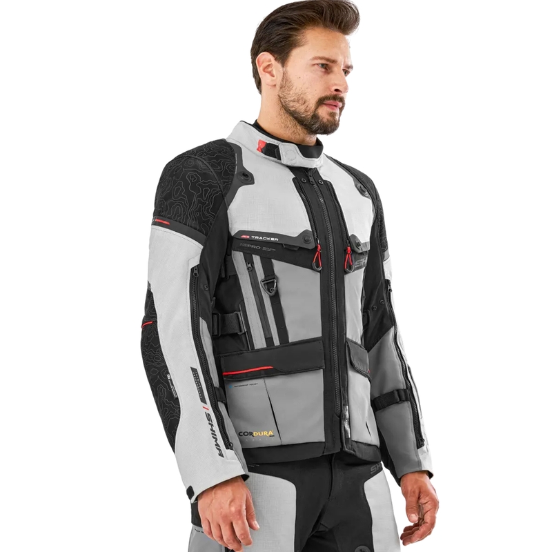 Veste moto Shima Tracker gris clair