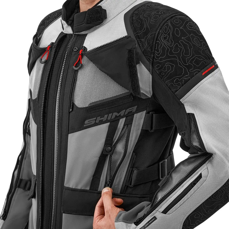 Veste moto Shima Tracker gris clair