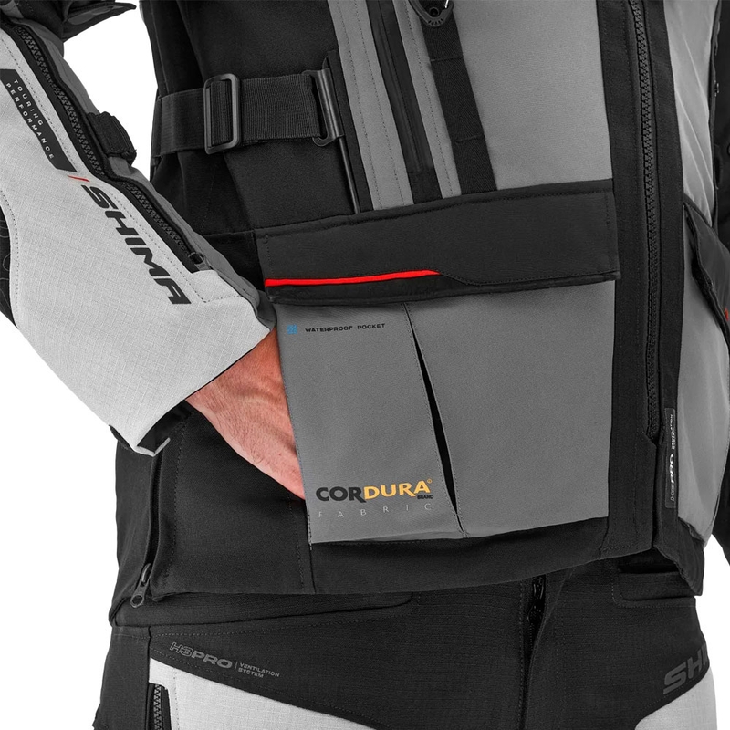 Veste moto Shima Tracker gris clair