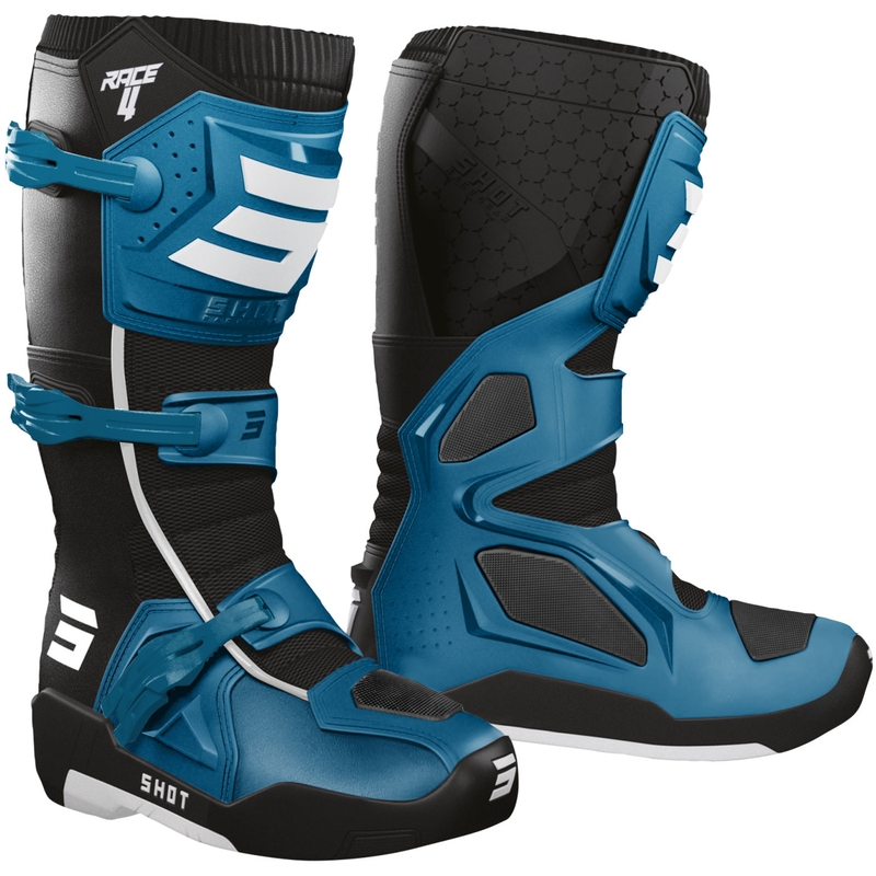Bottes de motocross Shot Race 4 bleues