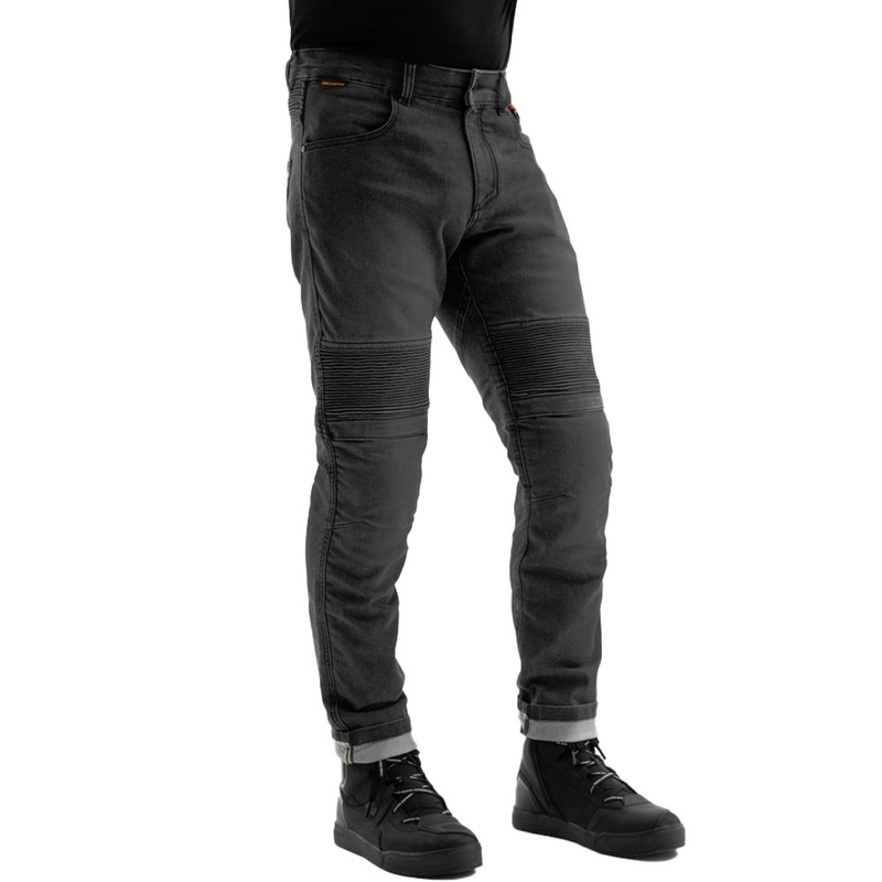 Jean moto allongé Rebelhorn Revolt Monolayer noir