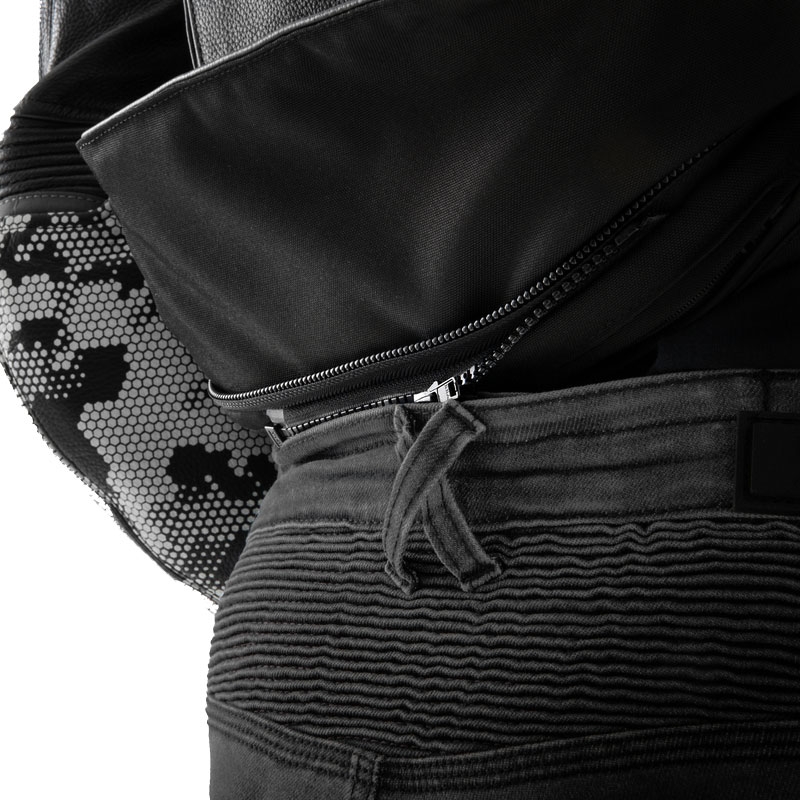 Jean moto allongé Rebelhorn Revolt Monolayer noir