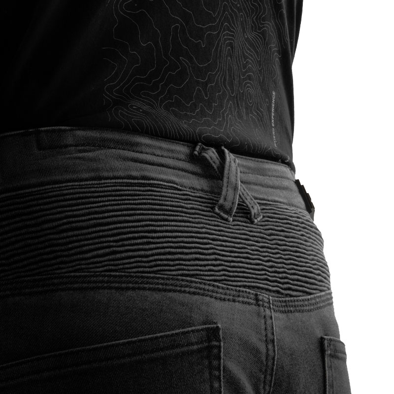 Jean moto allongé Rebelhorn Revolt Monolayer noir