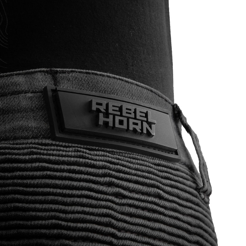 Jean moto allongé Rebelhorn Revolt Monolayer noir