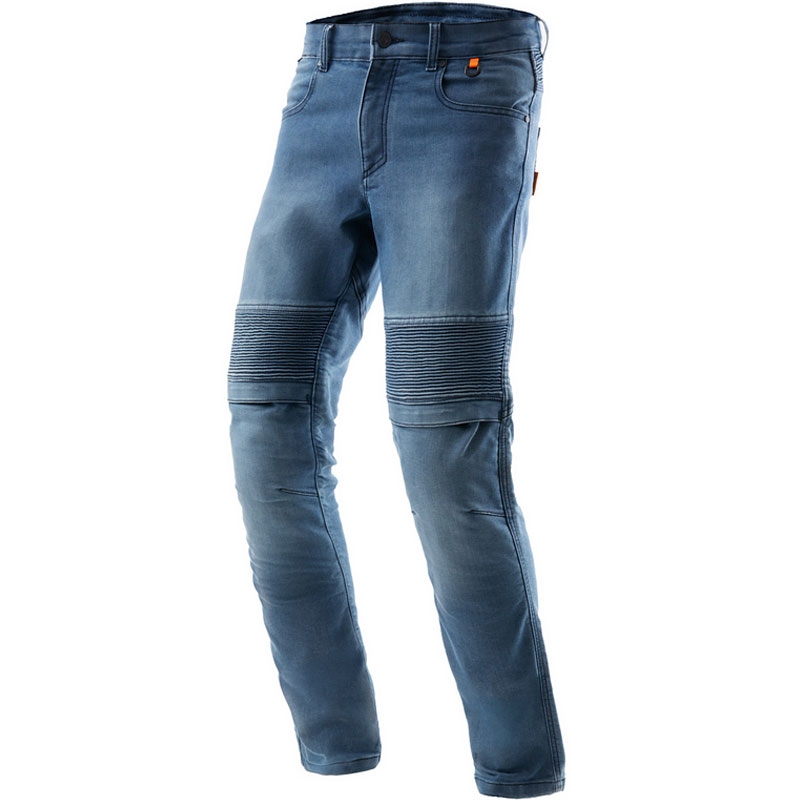 Jean moto monocouche Rebelhorn Revolt bleu délavé