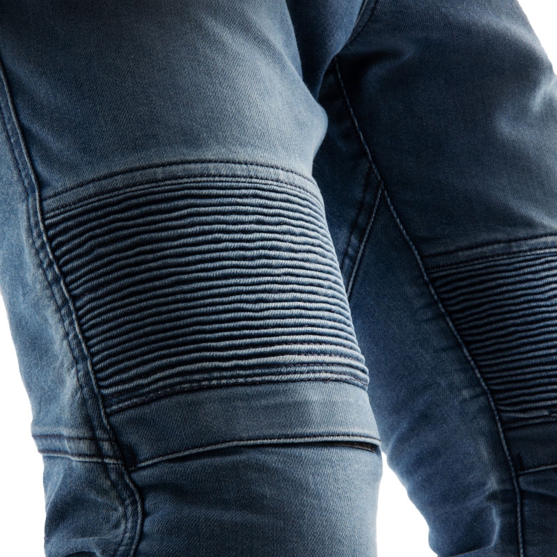 Jean moto monocouche Rebelhorn Revolt bleu délavé