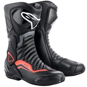 Bottes de moto Alpinestars S-MX 6 noir-gris-rouge fluo