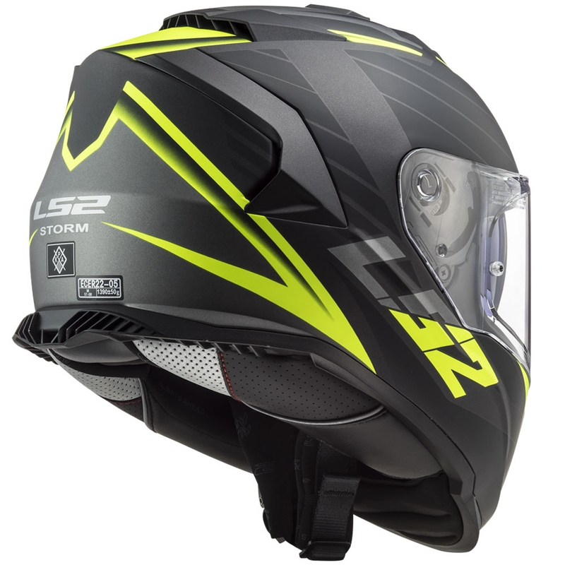Casque moto intégral LS2 FF800 Storm II Nerve noir-jaune fluo