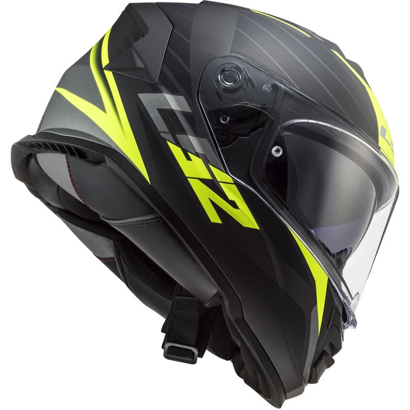 Casque moto intégral LS2 FF800 Storm II Nerve noir-jaune fluo