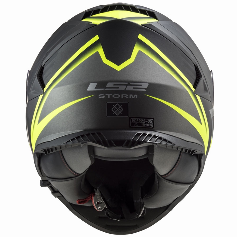 Casque moto intégral LS2 FF800 Storm II Nerve noir-jaune fluo