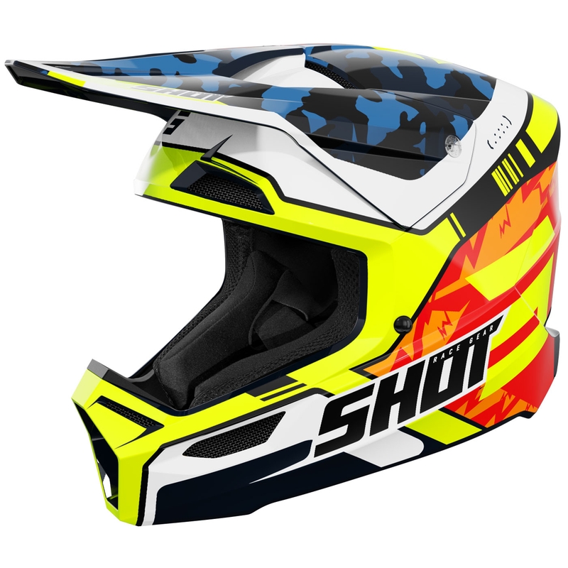 Dětská motokrosová helma Shot Furious Flash lesklá modro-fluo žlutá