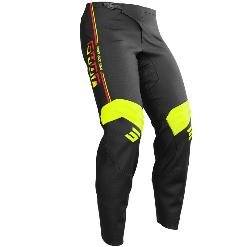 Pantalon de motocross Shot Draw Block pour enfant, jaune fluo