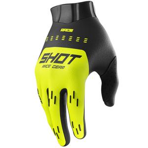 Gants de motocross Shot Race Evo pour enfants, jaune fluo