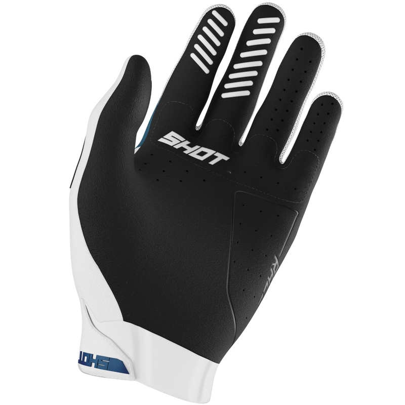 Gants de motocross Shot Race Evo pour enfants, bleu pétrole