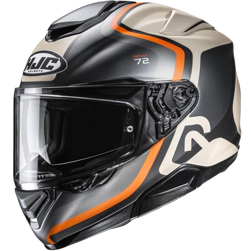 Casque moto intégral HJC RPHA 72 Ernem MC7SF noir-beige-orange