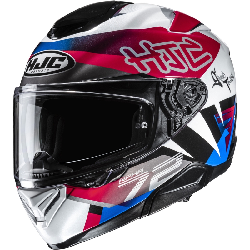 Casque moto intégral HJC RPHA 72 Goldy MC21 blanc-rouge-bleu