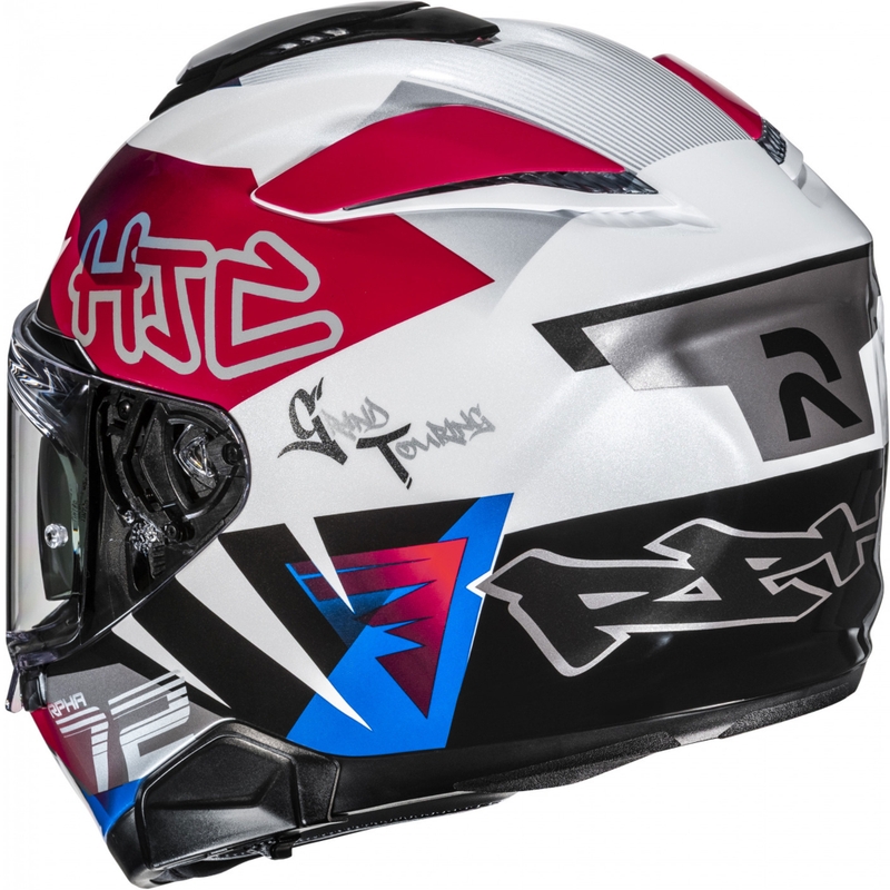 Casque moto intégral HJC RPHA 72 Goldy MC21 blanc-rouge-bleu