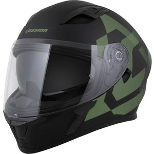 Casque moto intégral Cassida Orbit Grind noir mat-vert foncé
