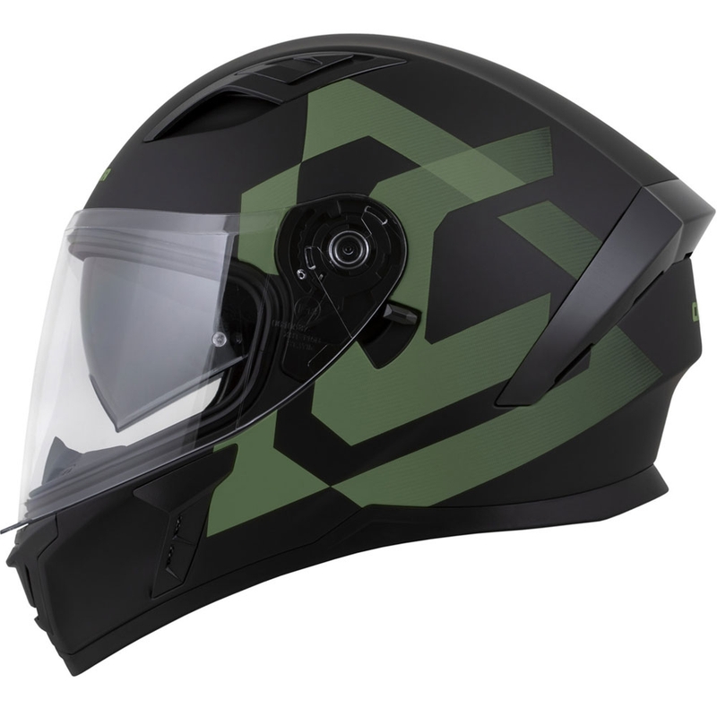 Casque moto intégral Cassida Orbit Grind noir mat-vert foncé