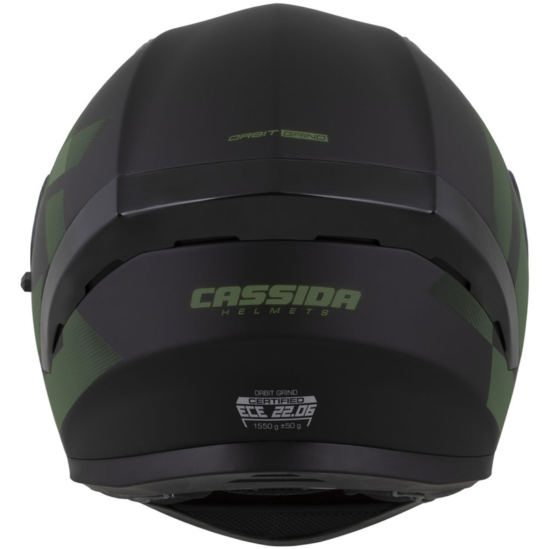 Casque moto intégral Cassida Orbit Grind noir mat-vert foncé