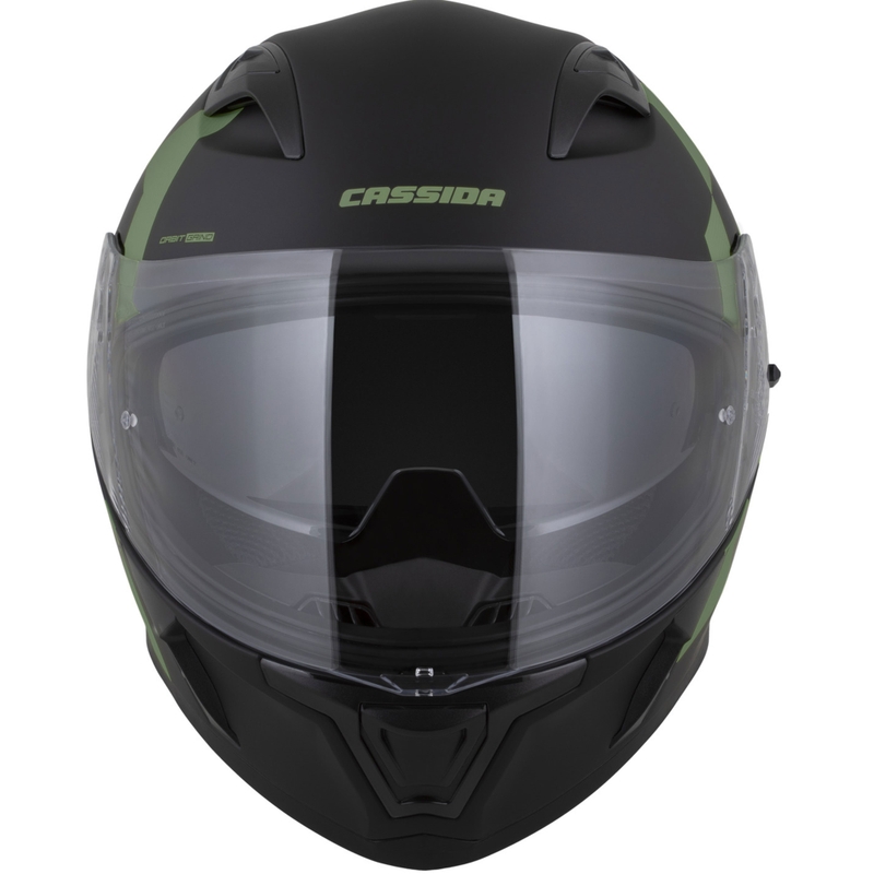 Casque moto intégral Cassida Orbit Grind noir mat-vert foncé