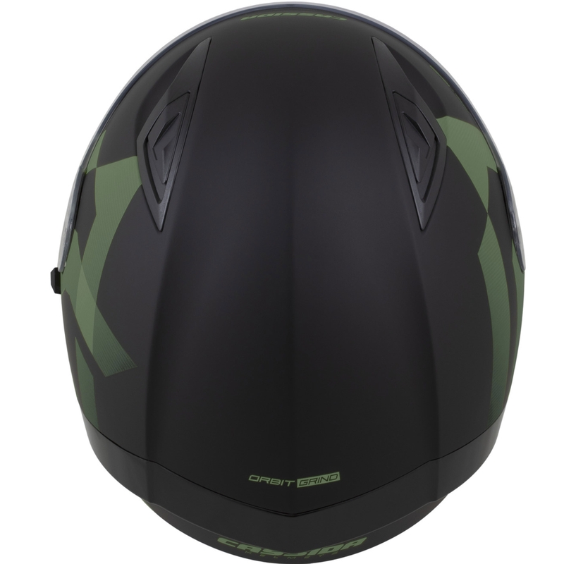 Casque moto intégral Cassida Orbit Grind noir mat-vert foncé