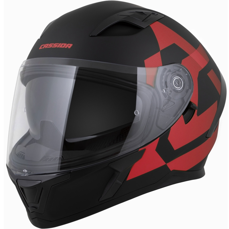 Casque moto intégral Cassida Orbit Grind noir mat-rouge