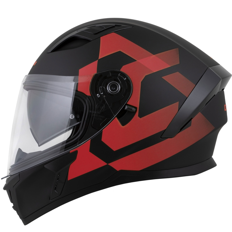 Casque moto intégral Cassida Orbit Grind noir mat-rouge