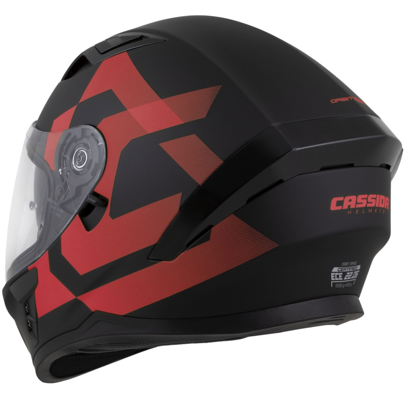 Casque moto intégral Cassida Orbit Grind noir mat-rouge