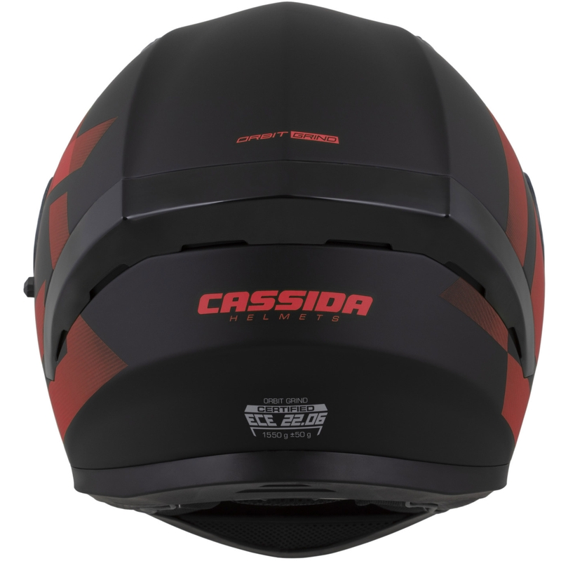 Casque moto intégral Cassida Orbit Grind noir mat-rouge