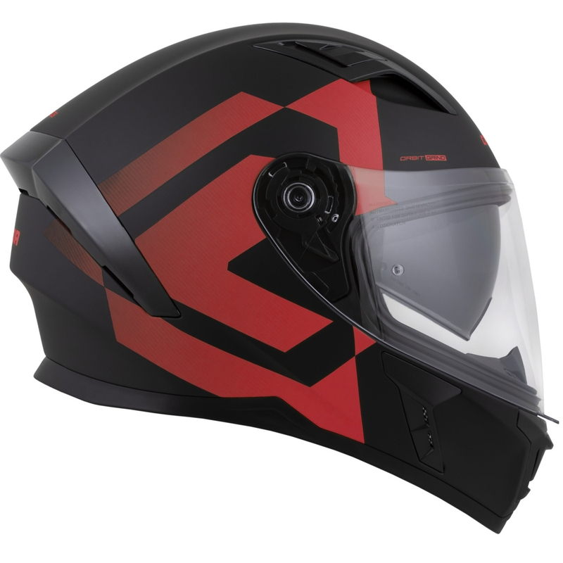 Casque moto intégral Cassida Orbit Grind noir mat-rouge