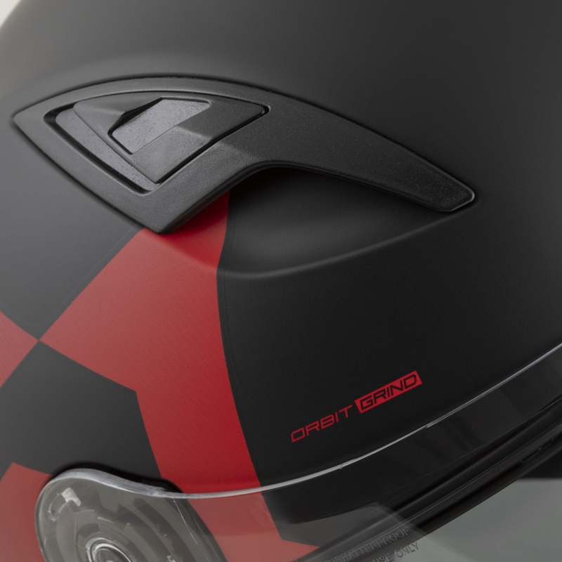 Casque moto intégral Cassida Orbit Grind noir mat-rouge