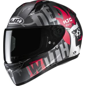 Casque moto intégral enfant HJC C10 Fop MC1SF noir-gris-rouge