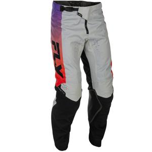 Pantalon de motocross FLY Racing - USA Kinetic gris-rouge-violet-noir
