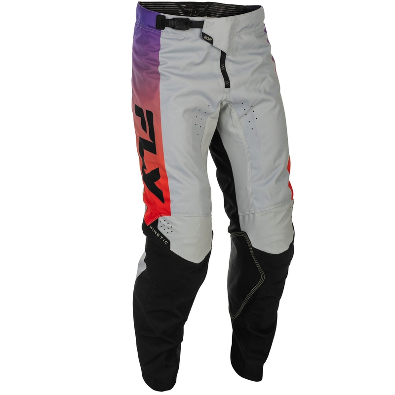 Pantalon de motocross FLY Racing - USA Kinetic gris-rouge-violet-noir