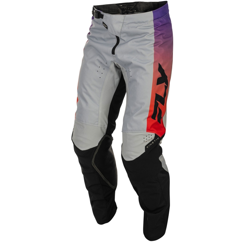 Pantalon de motocross FLY Racing - USA Kinetic gris-rouge-violet-noir