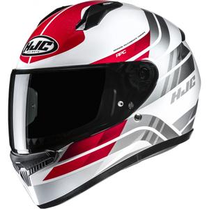 Casque moto intégral HJC C10 Hiper MC1 blanc-gris-rouge