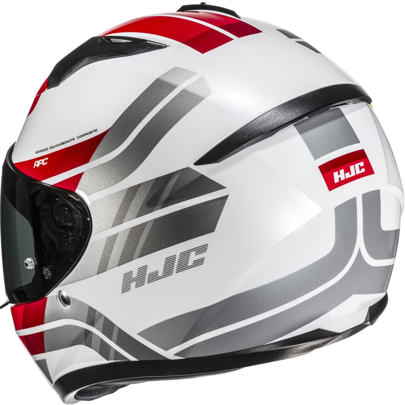 Casque moto intégral HJC C10 Hiper MC1 blanc-gris-rouge