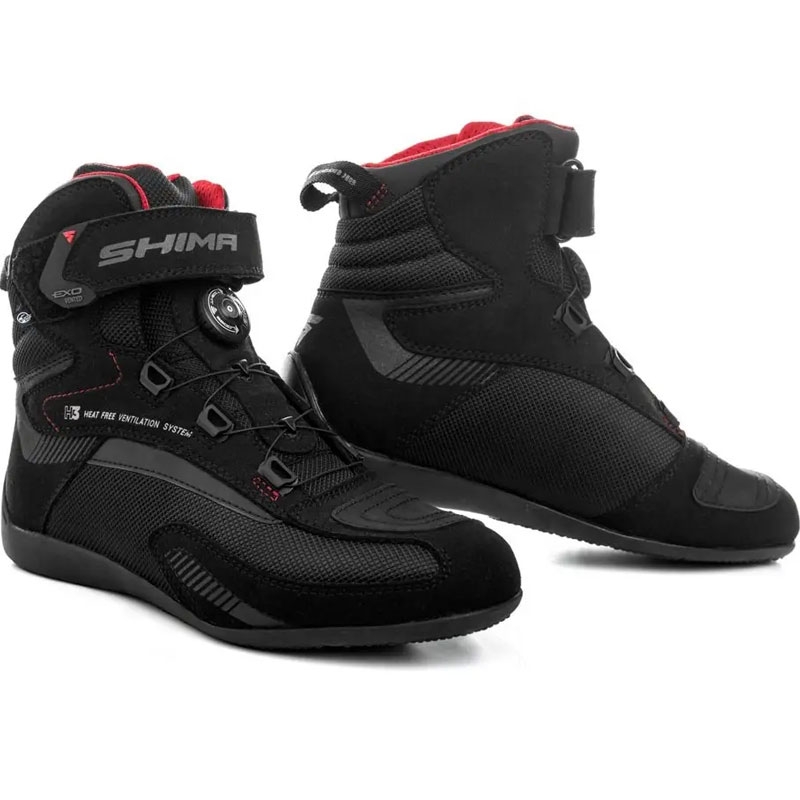 Bottes de moto pour femmes Shima Exo Vented noir-gris-rouge