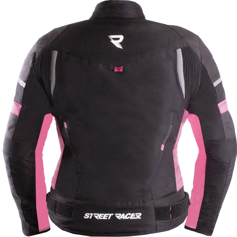 Veste moto femme Street Racer Betty II noir-rose