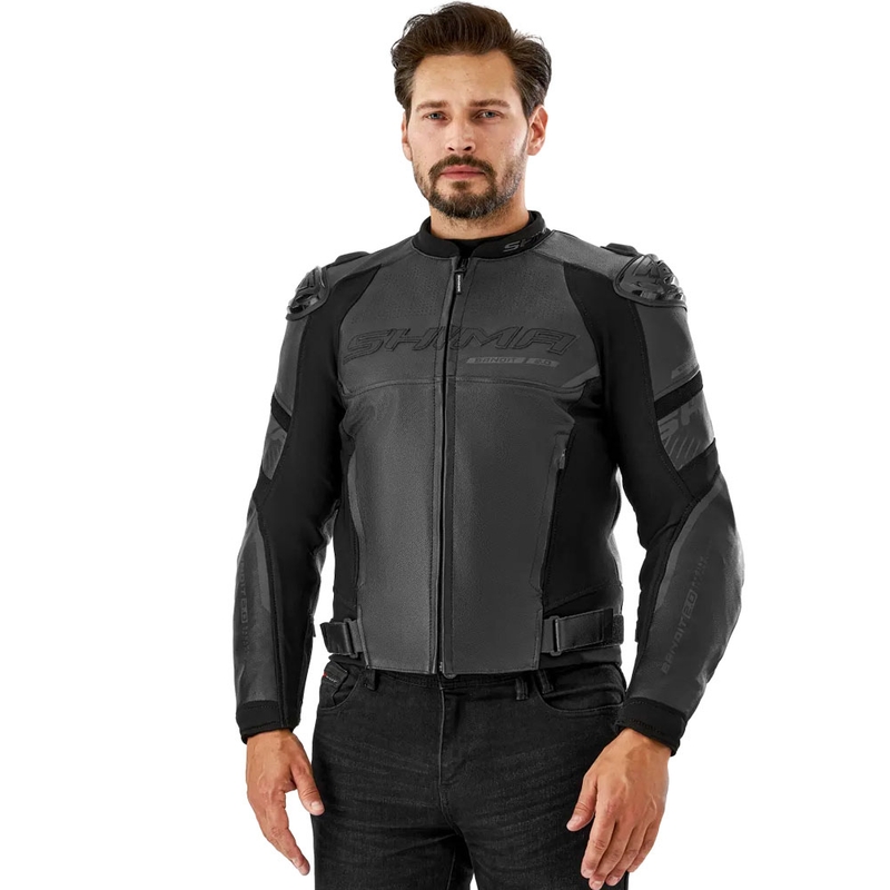Blouson moto en cuir Shima Bandit 2.0 noir-noir